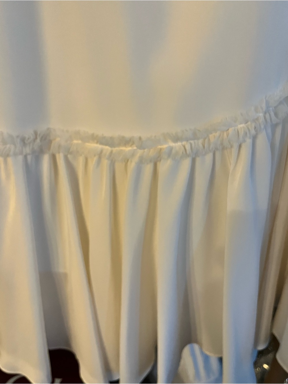 cinq a sept Cream Mini Dress with Ruffle Hem - Picture 6 of 8